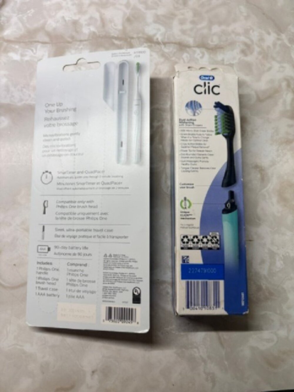 (1) Philips Sonicare Battery Toothbrush and (1) Oral-B Clic Manual Toothbrush - Picture 2 of 2